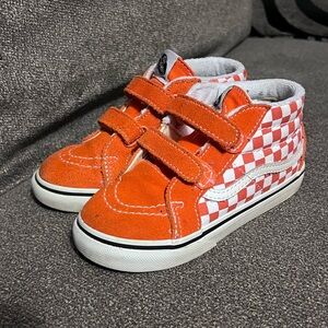 Vans Sk8 Mid Toddler 9.5 Orange Check